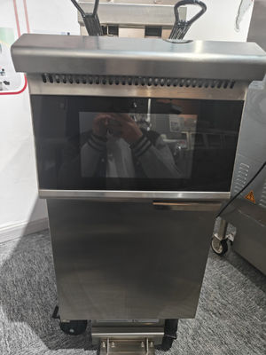 한 냄비 두 바구니 스마트 터치 스크린 패널 14KW 380V 전기 오픈 딥 프라이어