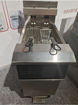 한 냄비 두 바구니 스마트 터치 스크린 패널 14KW 380V 전기 오픈 딥 프라이어
