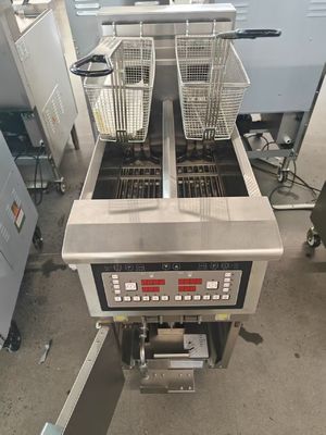두 냄비 두 바구니 7.5L*2 소 용량 14kw 기름 절약 전기 오일 필터레이션과 함께 오픈 프라이어